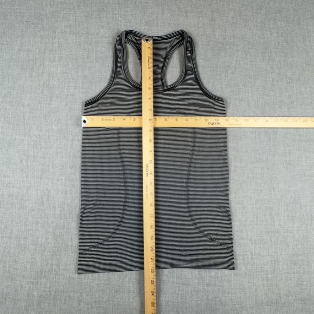 Lululemon Tank Top Womens 4 Stripe Sweat Life Run With Heart Racerback Athletic - Picture 7 of 9